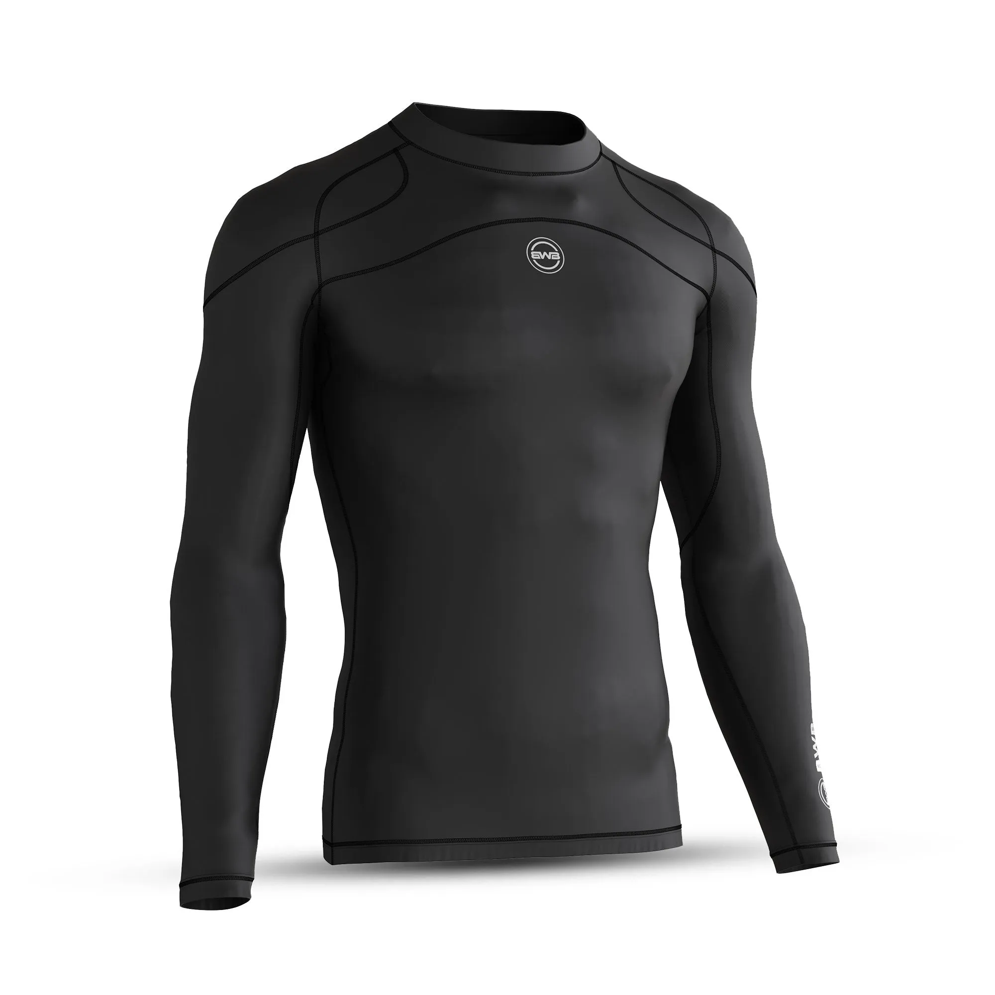 Men's Black Long Sleeve Baselayer Compression Shirt & Leggings Set