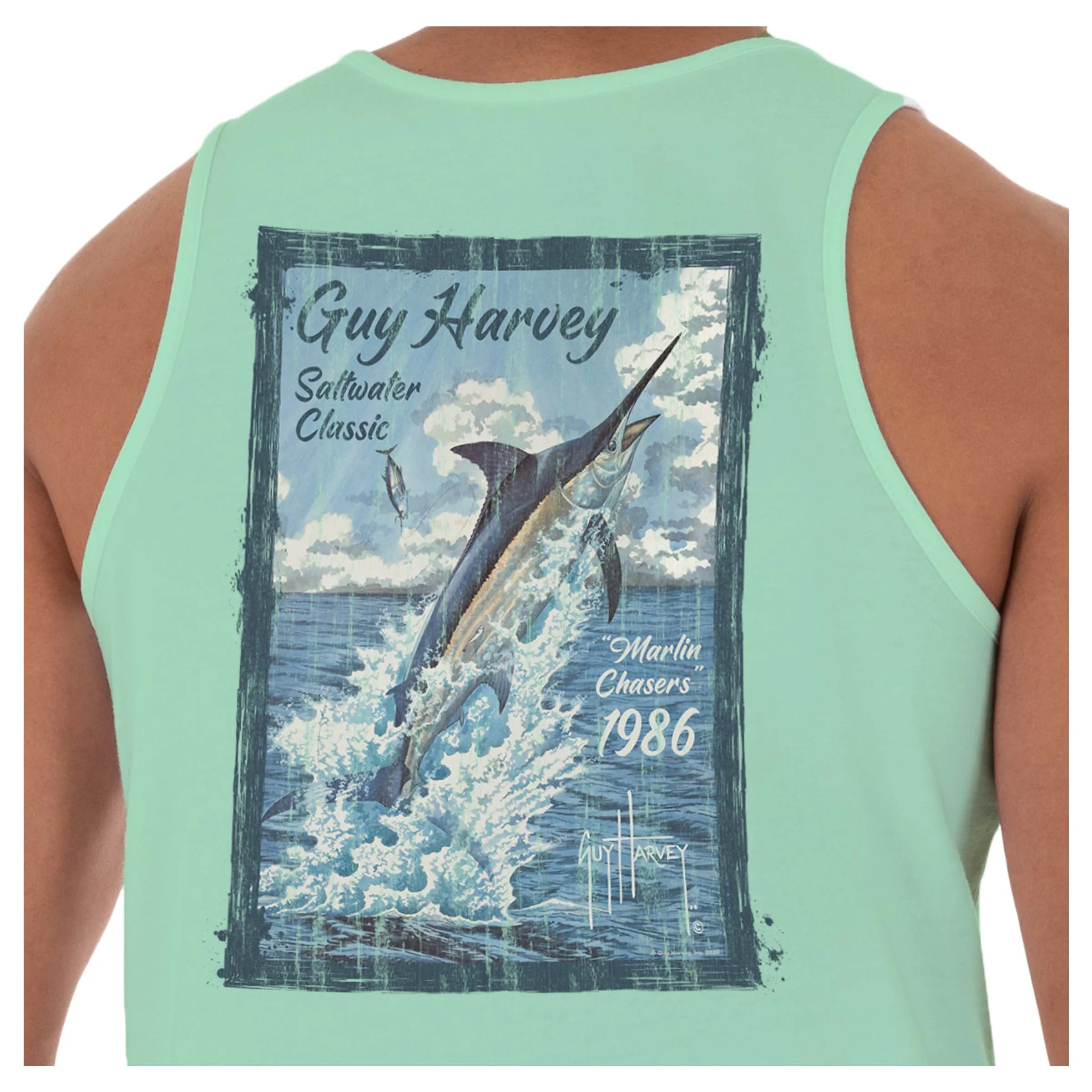 Men's Marlin Chaser Green Tank Top