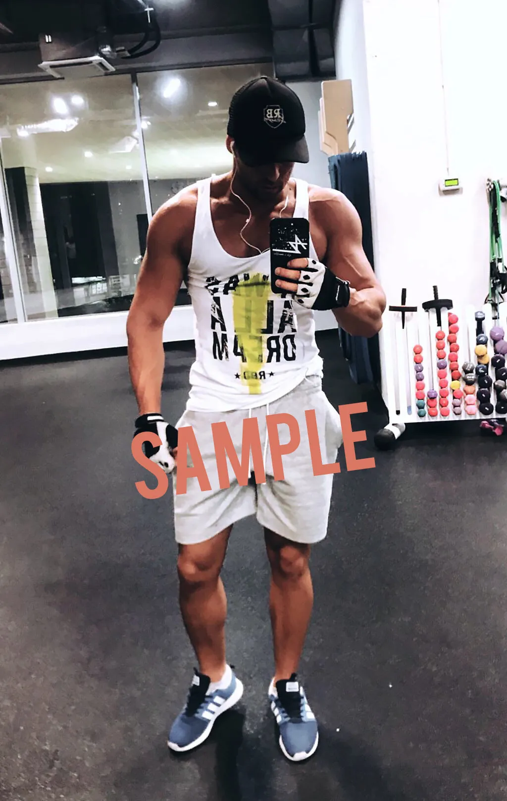 Men's Training Tank Top "Excuses Don't Burn Calories" MD907 Yellow