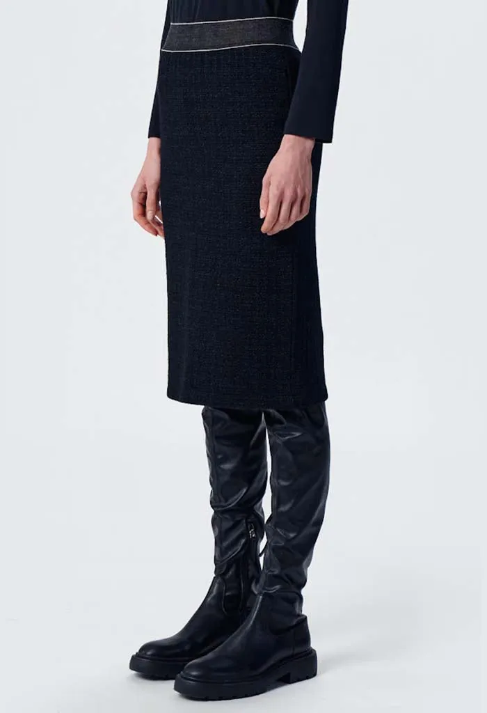 Midi Knit Skirt - Black
