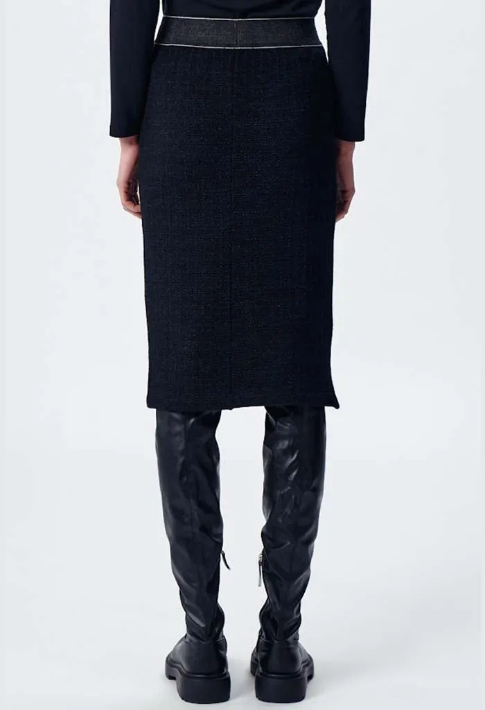 Midi Knit Skirt - Black