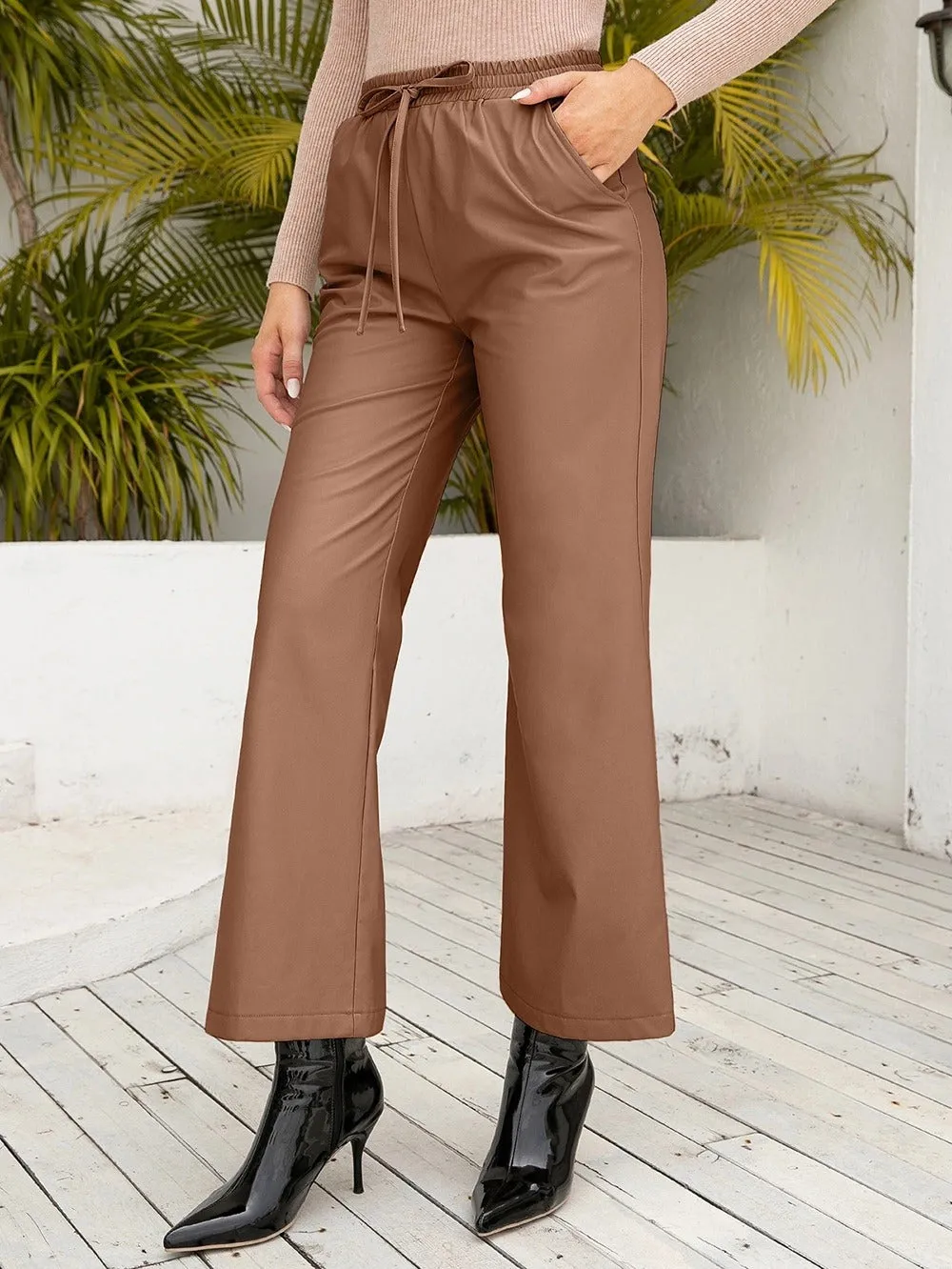 Miki: Elegante Leder Pants in 4 Farben
