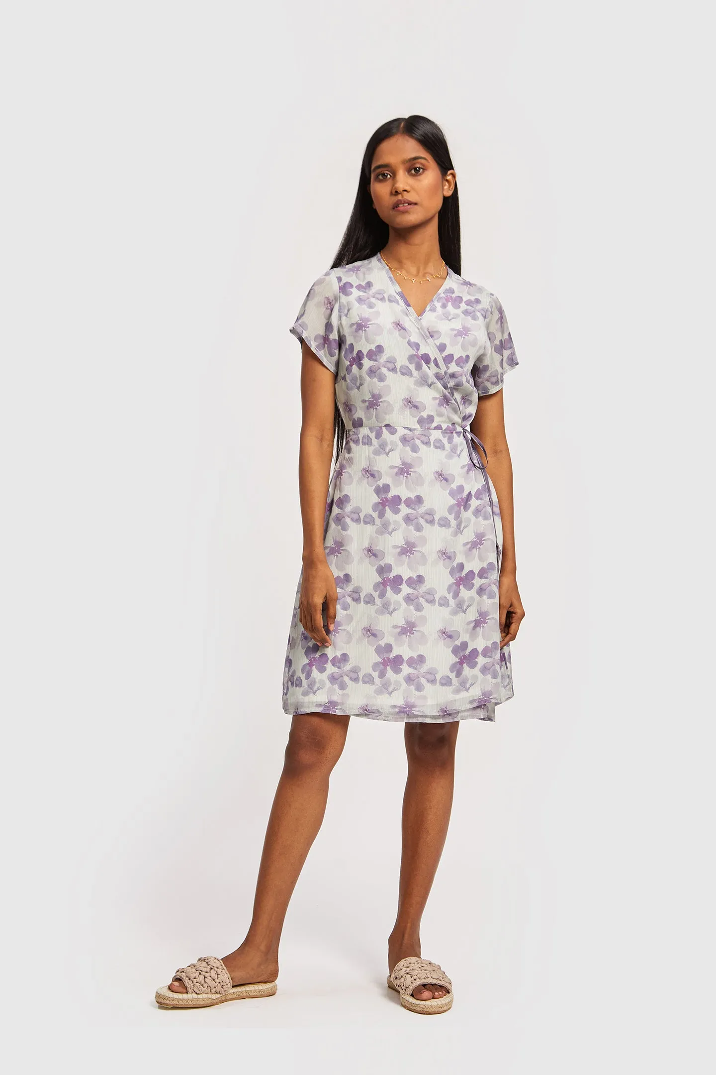 Mist Short Wrap Dress