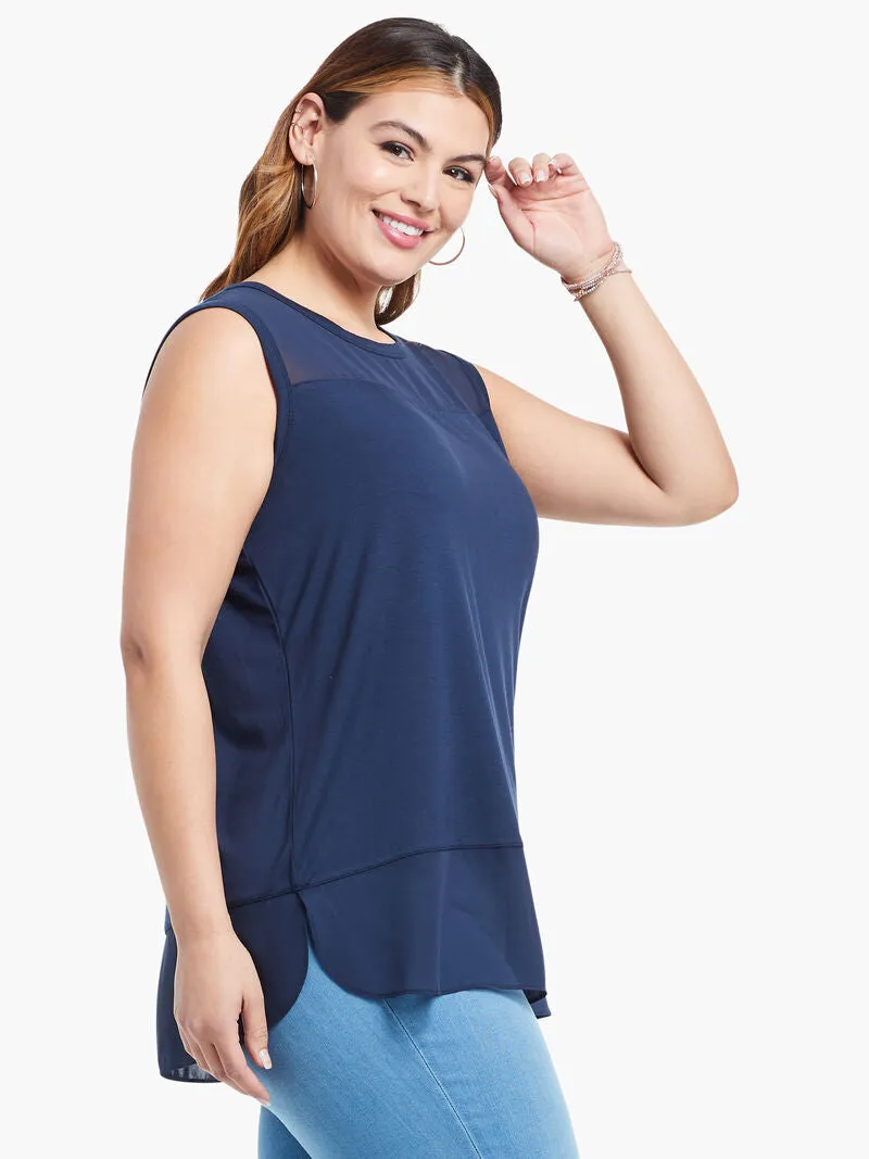 Mixed Up Tank in Dark Indigo
