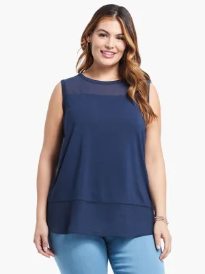 Mixed Up Tank in Dark Indigo