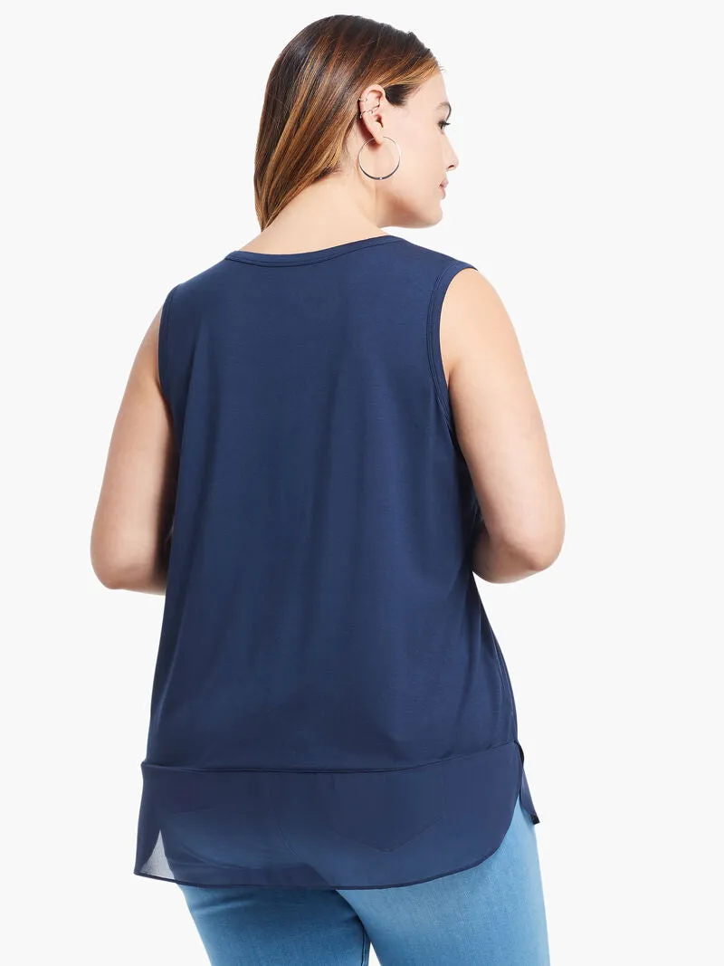 Mixed Up Tank in Dark Indigo
