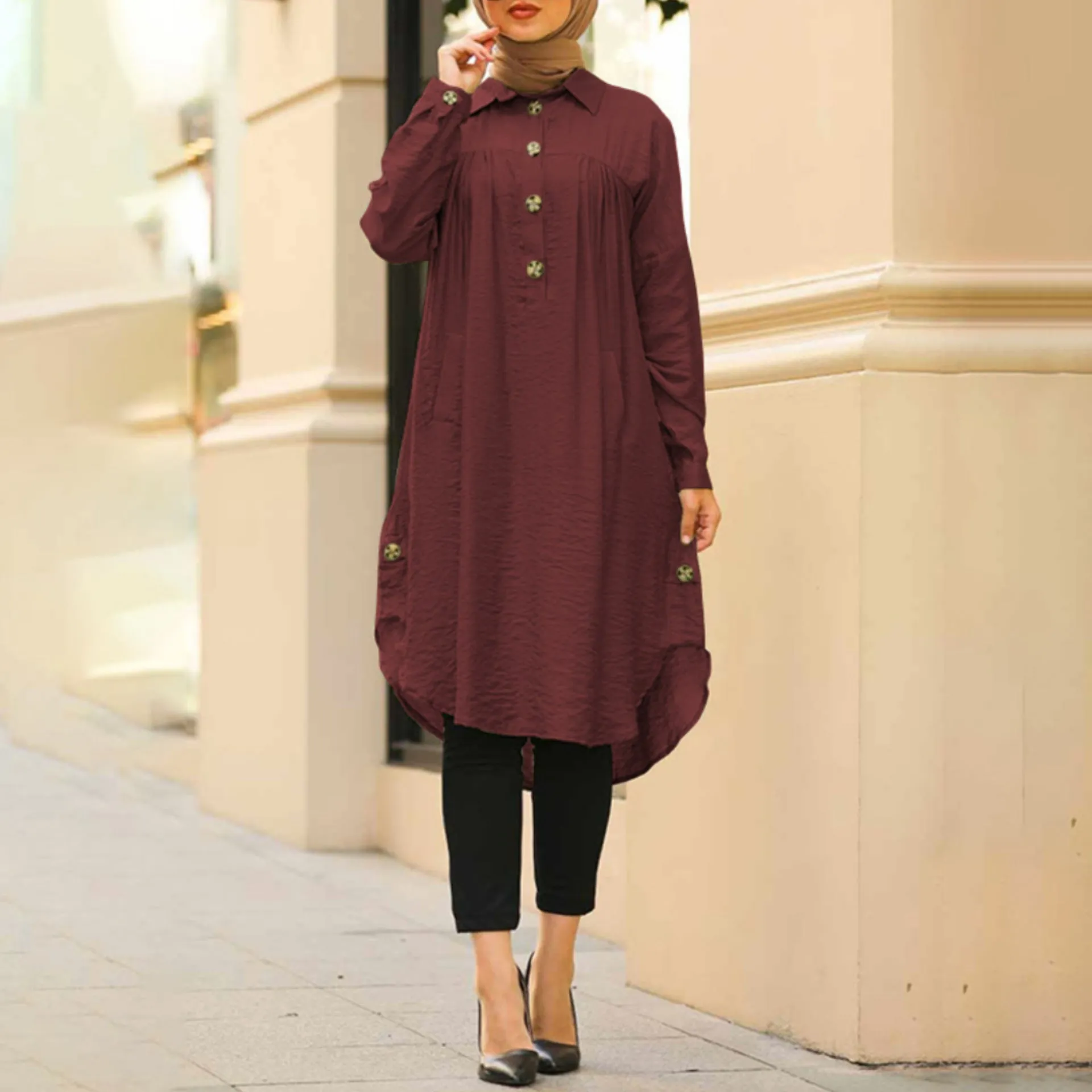 Modest Turkish Style Long Tunic Top - MT200