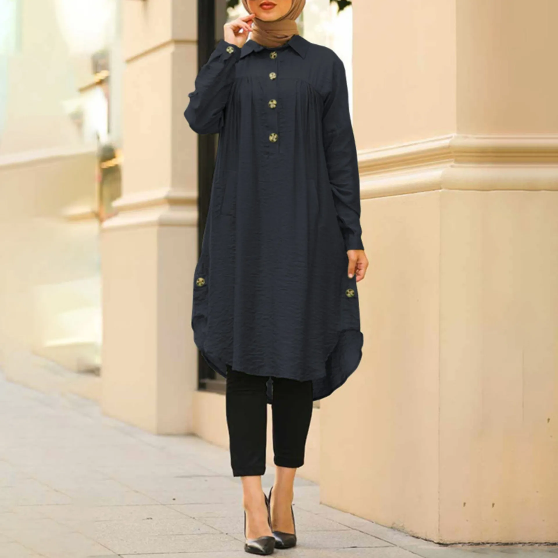 Modest Turkish Style Long Tunic Top - MT200
