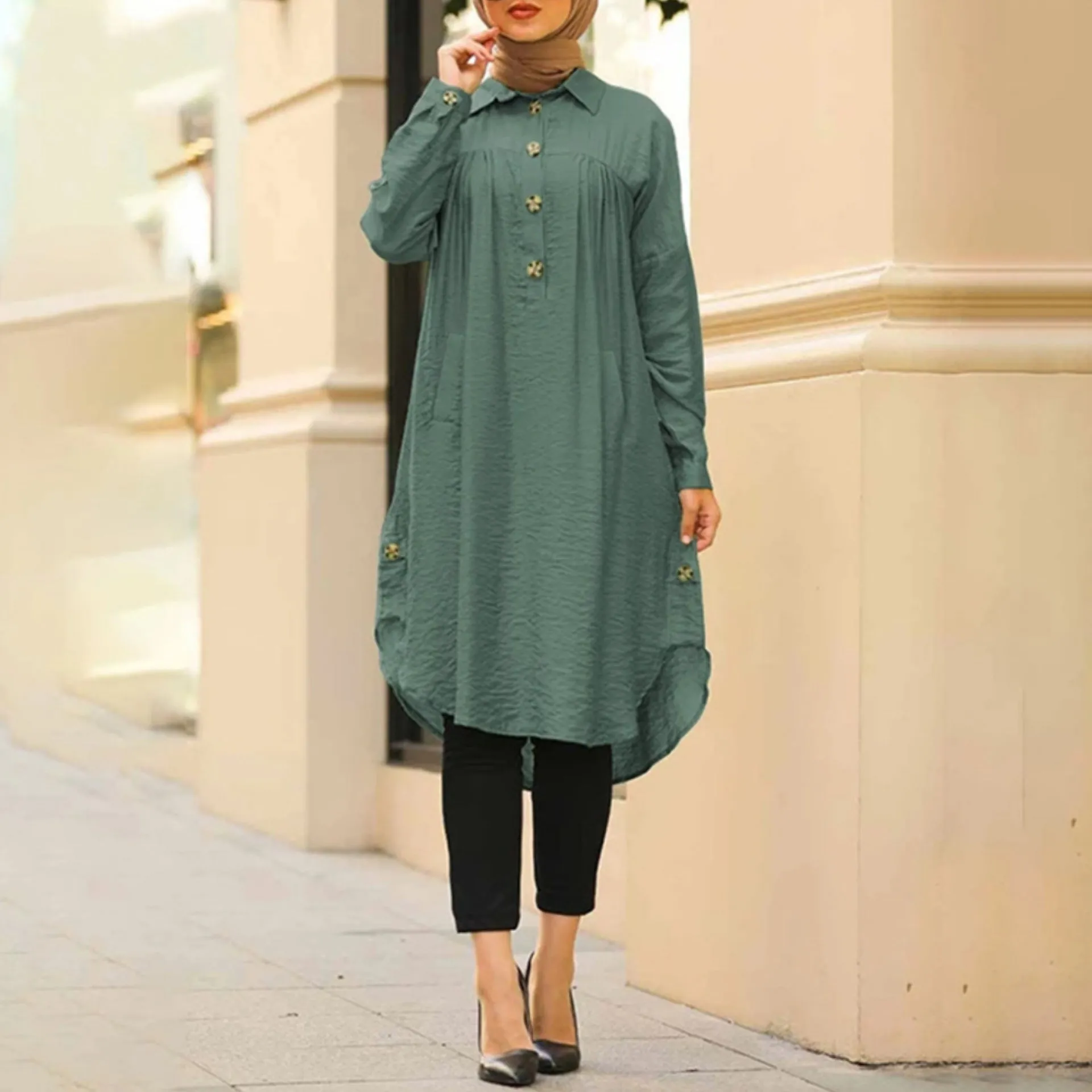 Modest Turkish Style Long Tunic Top - MT200