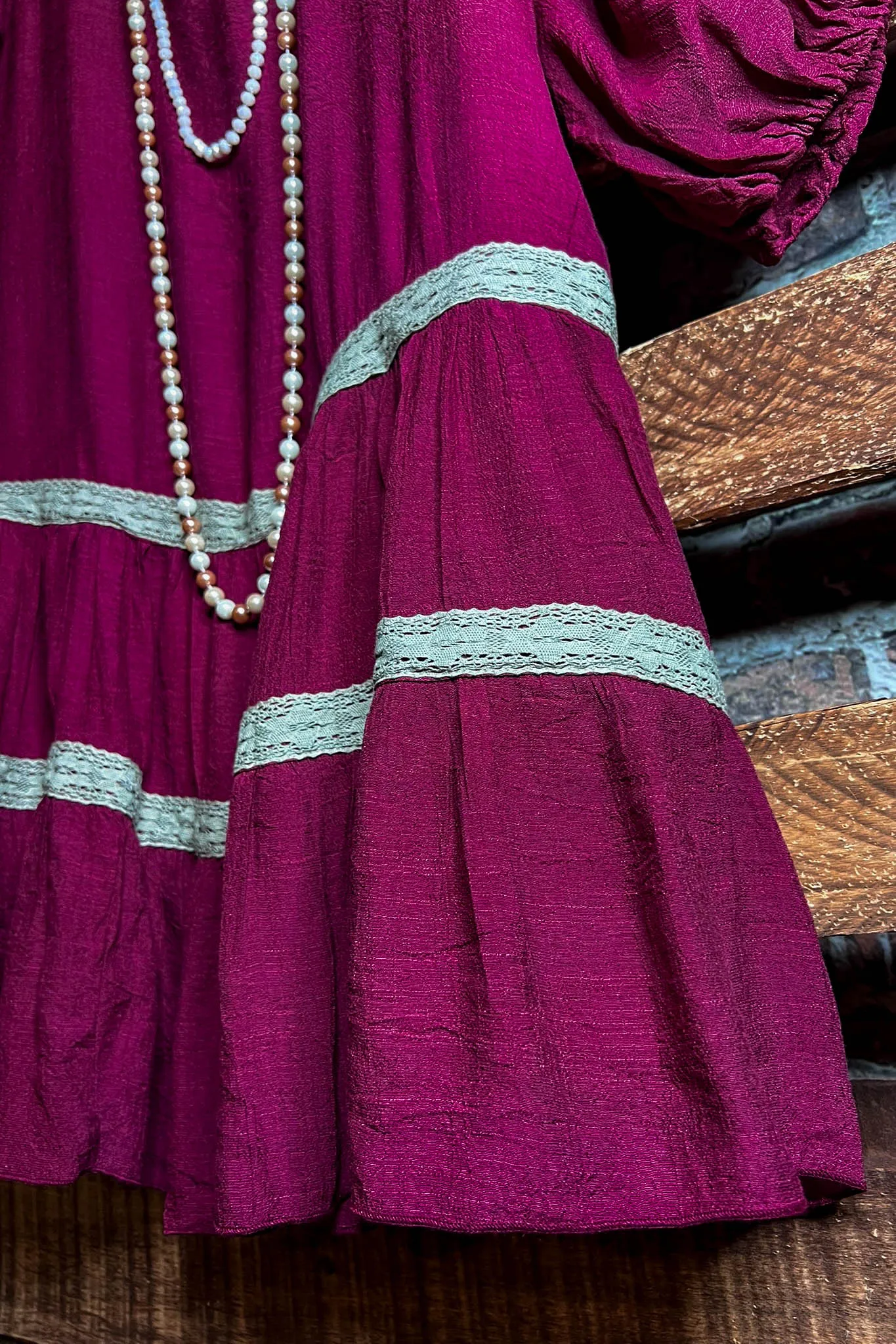 MOMENTS OF JOY CRIMSON SWING COMFY DRESS