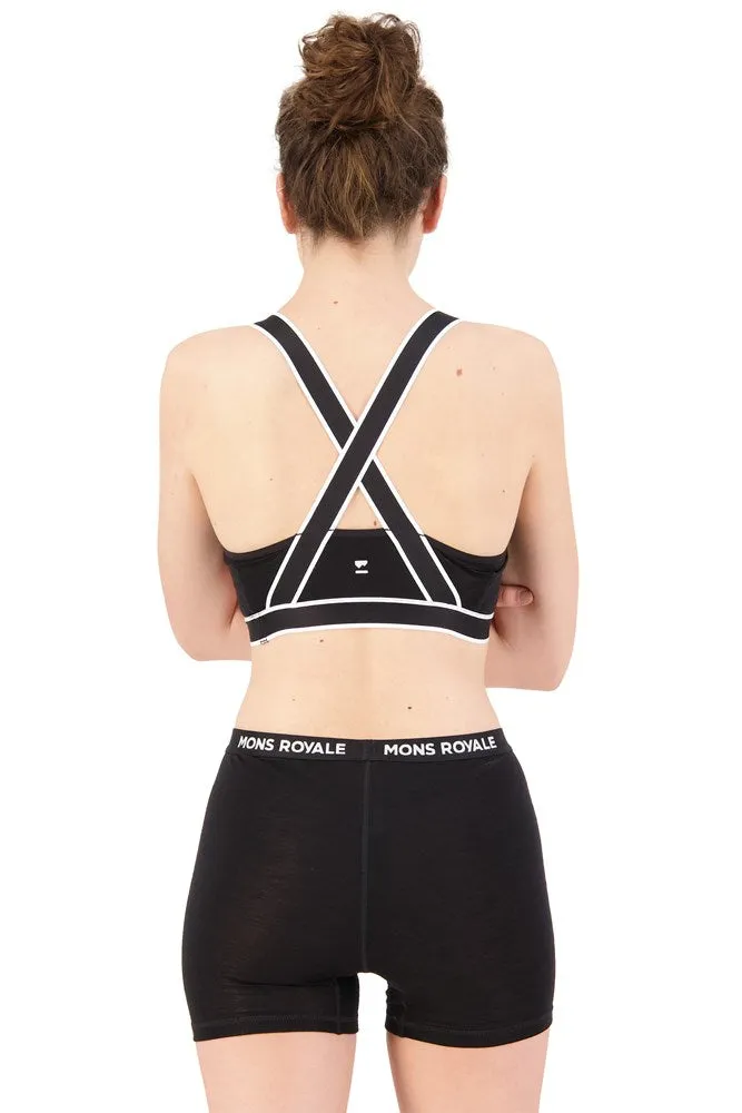 Mons Royale Stella X-Back Bra - Black