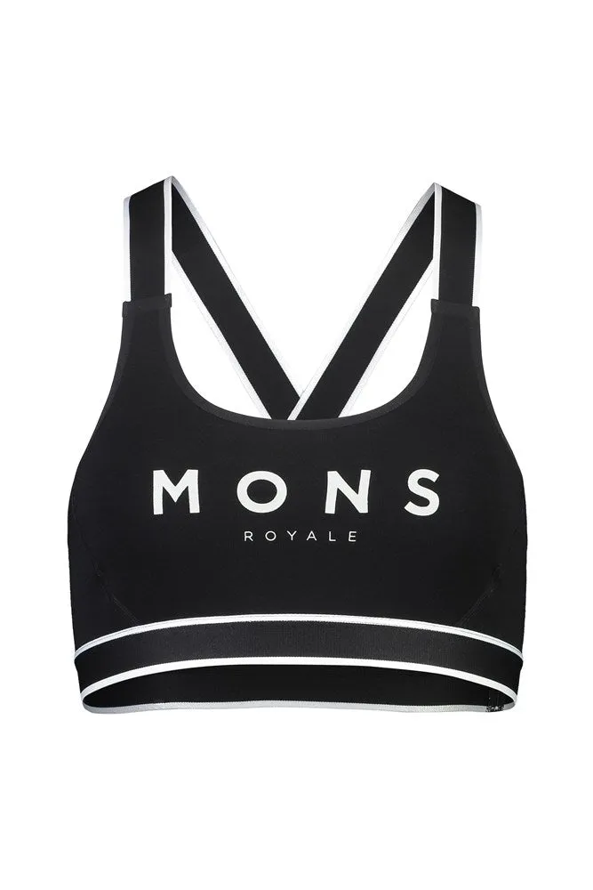 Mons Royale Stella X-Back Bra - Black
