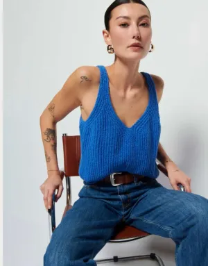 NATION LTD - Cece Sweater Tank in Palace Blue
