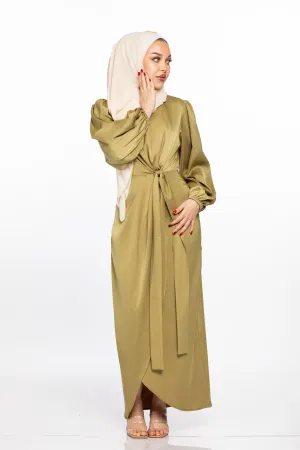 NOOR WRAP DRESS - AVOCADO