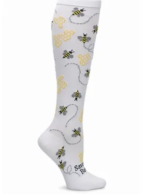NurseMates Women's Wide Calf Compression Socks | Bees