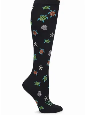 NurseMates Women's Wide Calf Compression Socks | Turtles