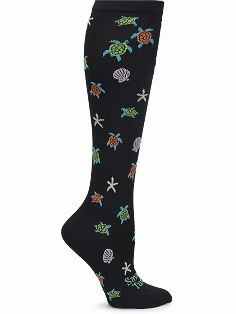 NurseMates Women's Wide Calf Compression Socks | Turtles