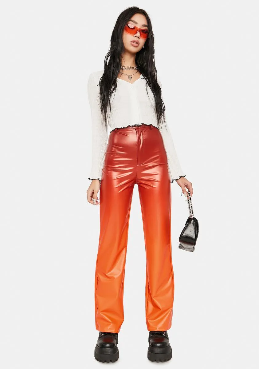 Ombre Vinyl High Waist Pants