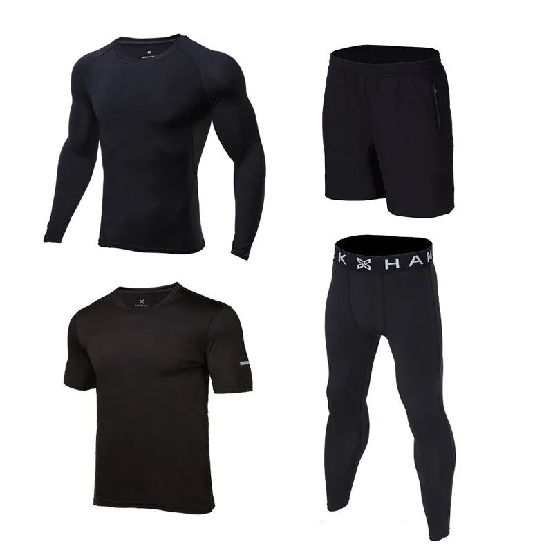 OSS - Gym Fitness Clothing Sets - Men Workout Outfit Apparel Gym Outdoor Compression Set