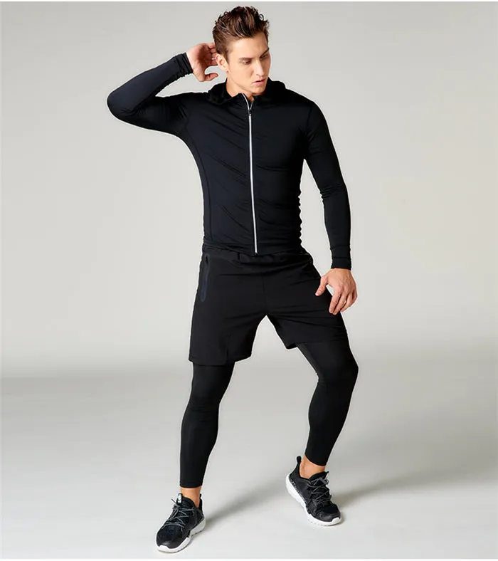 OSS - Gym Fitness Clothing Sets - Men Workout Outfit Apparel Gym Outdoor Compression Set
