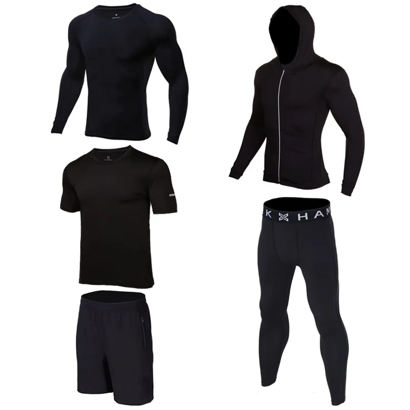 OSS - Gym Fitness Clothing Sets - Men Workout Outfit Apparel Gym Outdoor Compression Set