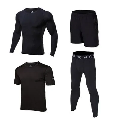 OSS - Gym Fitness Clothing Sets - Men Workout Outfit Apparel Gym Outdoor Compression Set