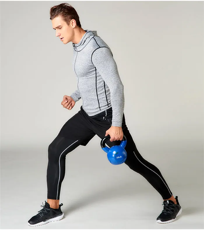 OSS - Gym Fitness Clothing Sets - Men Workout Outfit Apparel Gym Outdoor Compression Set