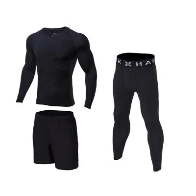 OSS - Gym Fitness Clothing Sets - Men Workout Outfit Apparel Gym Outdoor Compression Set