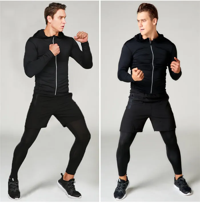 OSS - Gym Fitness Clothing Sets - Men Workout Outfit Apparel Gym Outdoor Compression Set