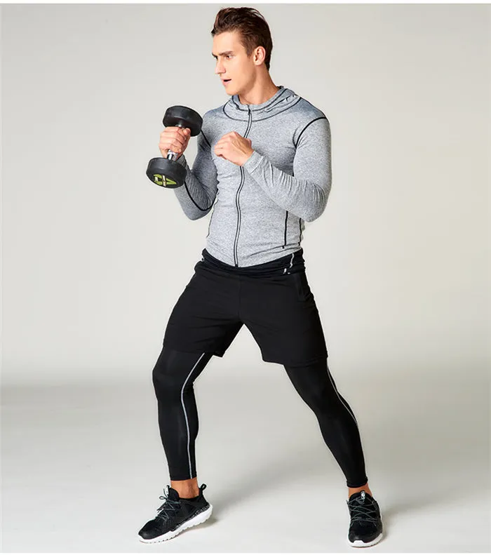 OSS - Gym Fitness Clothing Sets - Men Workout Outfit Apparel Gym Outdoor Compression Set
