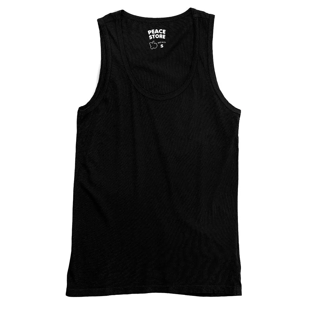 Peace Store Cotton Tank Top - Black