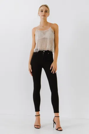 Pearl Embellished Tank Top