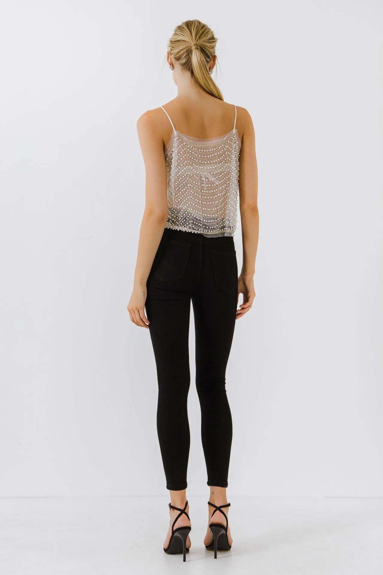 Pearl Embellished Tank Top