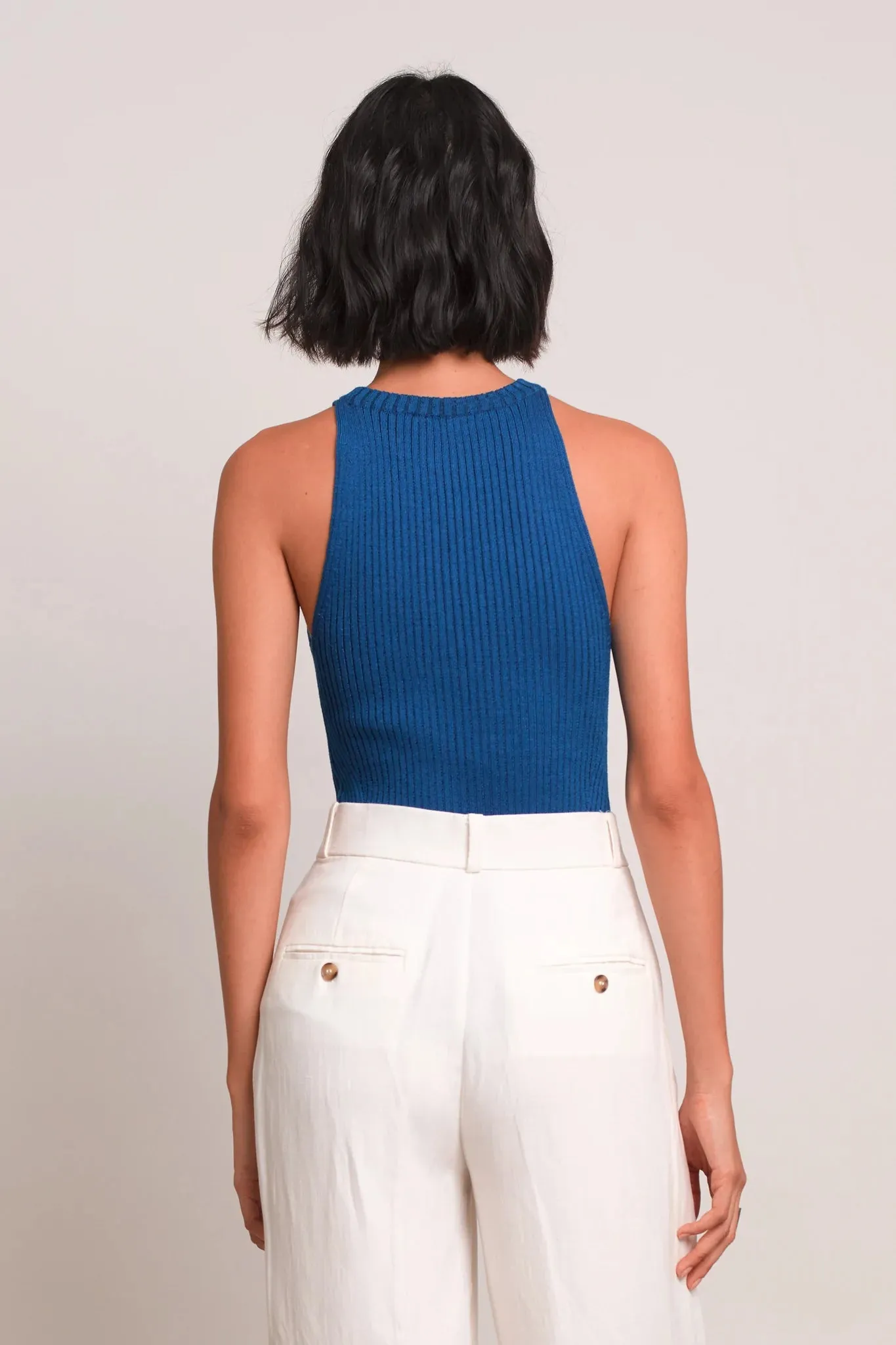 Pia Sleeveless Blue Tank
