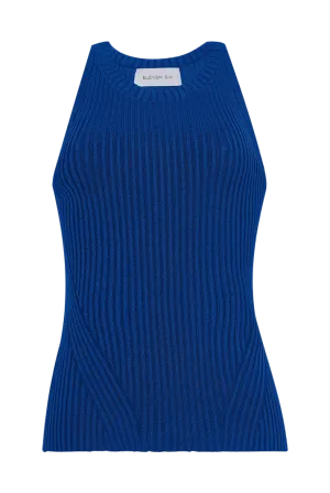 Pia Sleeveless Blue Tank