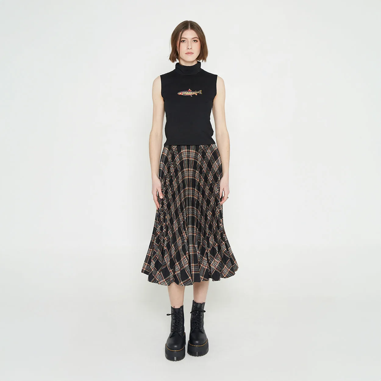 Plaid Pleated Skirt