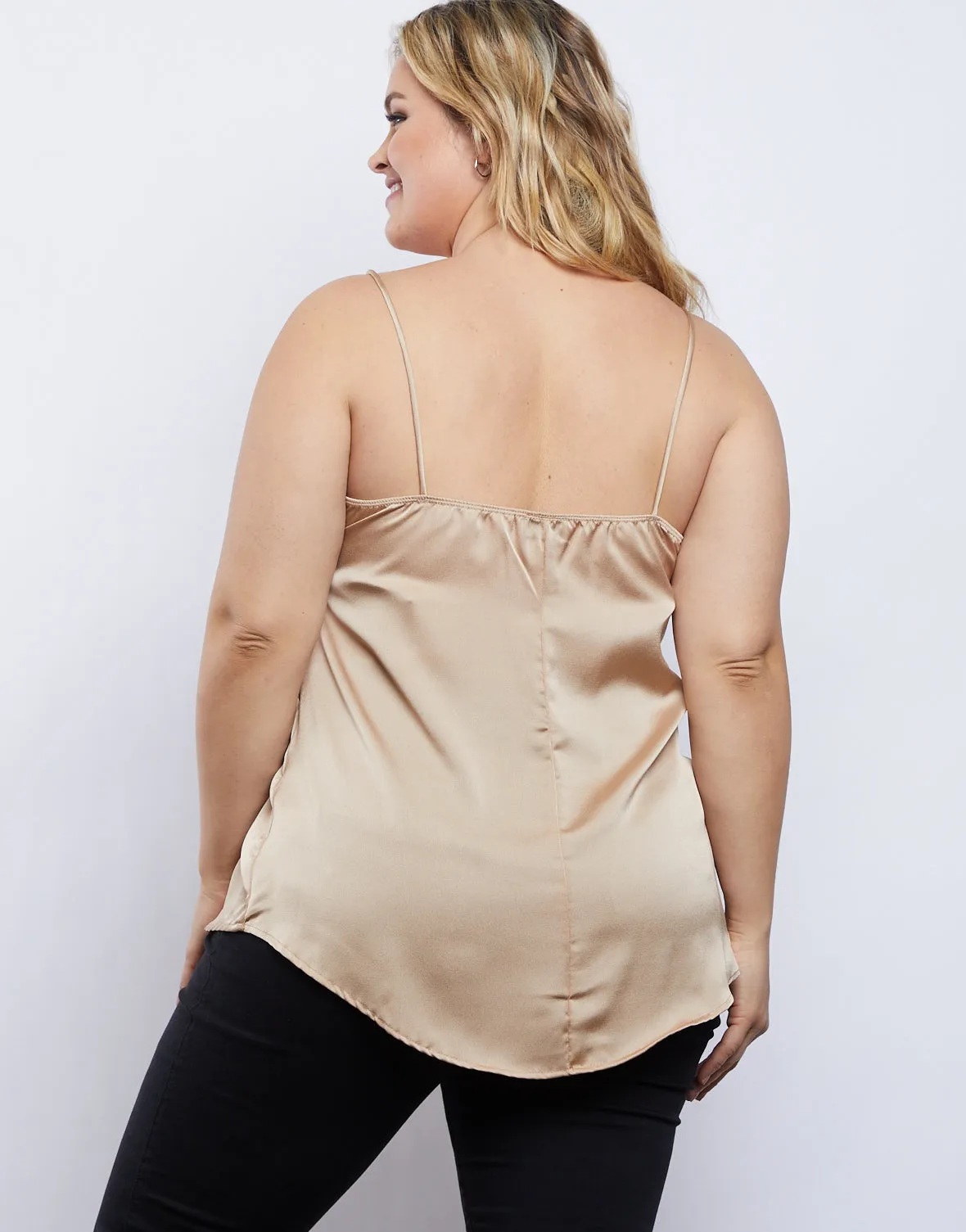 Plus Size Lace Trim Tank