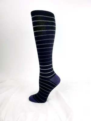 Pro-Motion Women's Compression Socks | Black Stripes