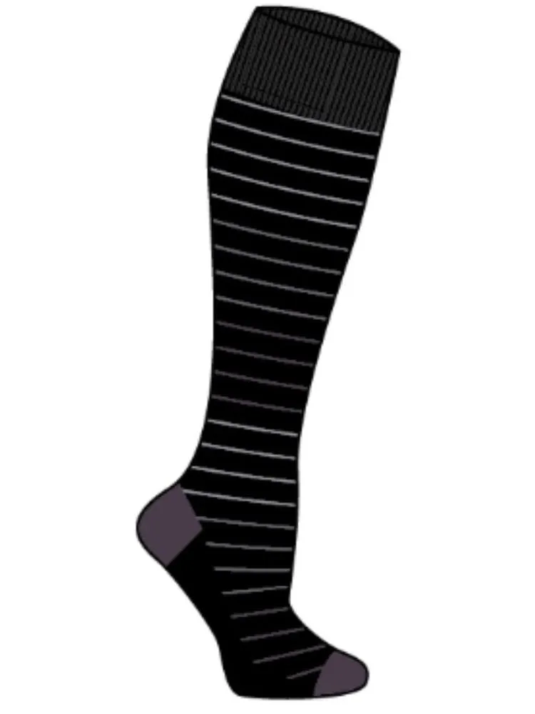 Pro-Motion Women's Compression Socks | Black Stripes