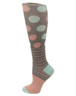 Pro-Motion Women's Compression Socks | Charcoal Polka Dots