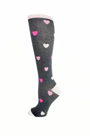 Pro-Motion Women's Compression Socks | Grey Hearts