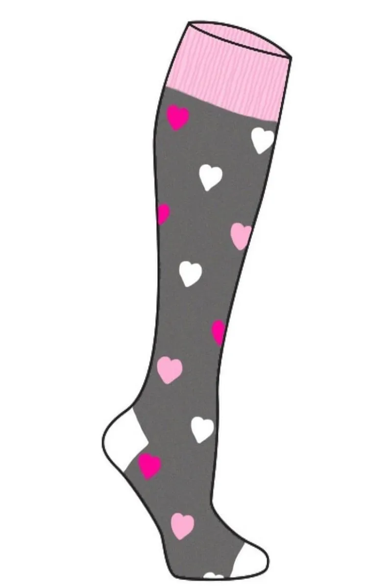 Pro-Motion Women's Compression Socks | Grey Hearts