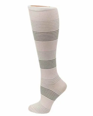 Pro-Motion Women's Compression Socks | Grey, Pink & White Stripes
