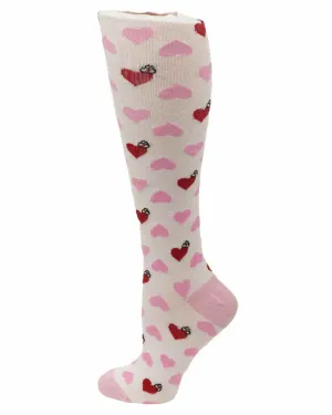 Pro-Motion Women's Compression Socks | Hearts with Nurse's Caps