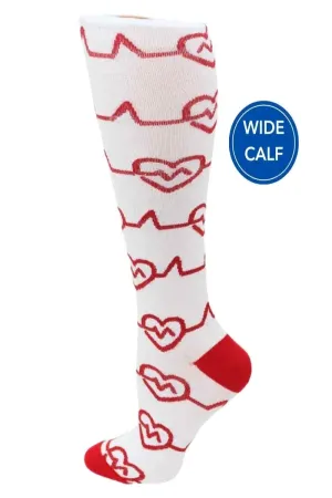 Pro-Motion Women's Wide Calf Compression Socks | EKG Hearts