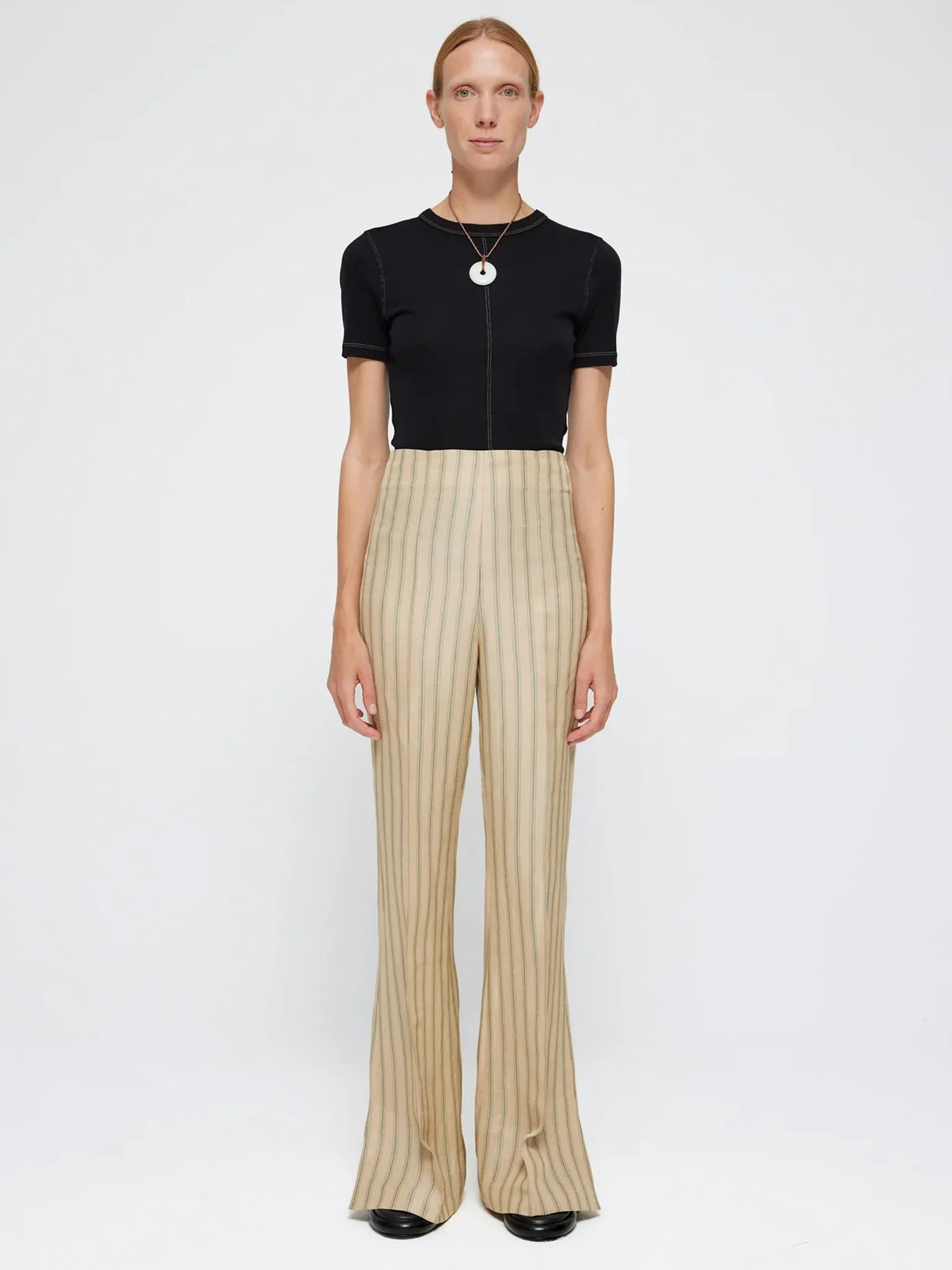 RÓHE Flared Striped Trouser Deckchair Stripe