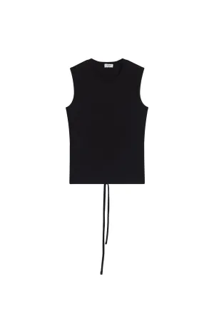 Rio Sleeveless Tie Top, Black