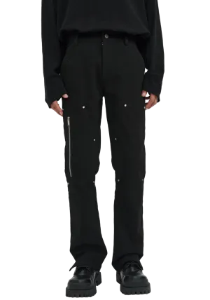Rivet Embellished Flared Pants