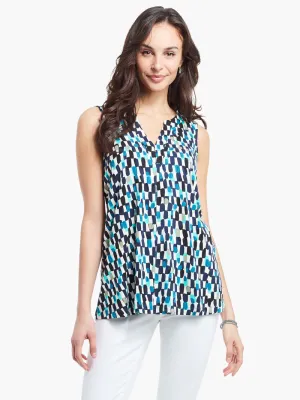 Riviera Rain Tank in Green Multi