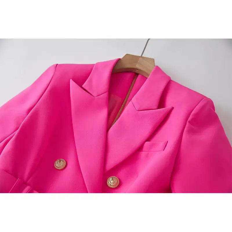 Rose Midi Long Sleeve Blazer Dress